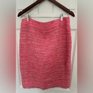 J. Crew Vibrant Pink Tweed Pencil Skirt